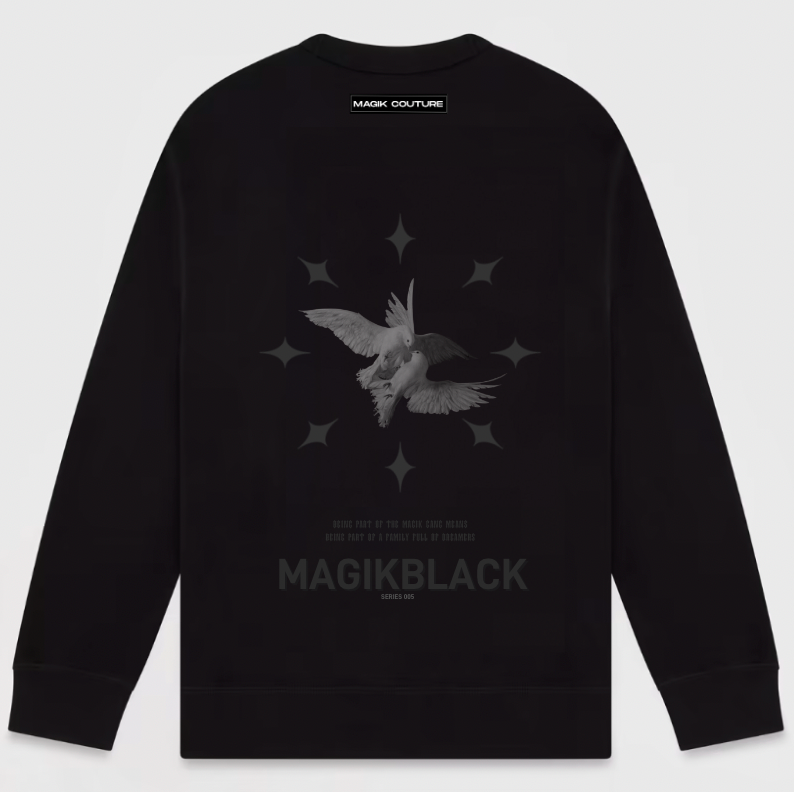 Sweatshirt black pigeon stars